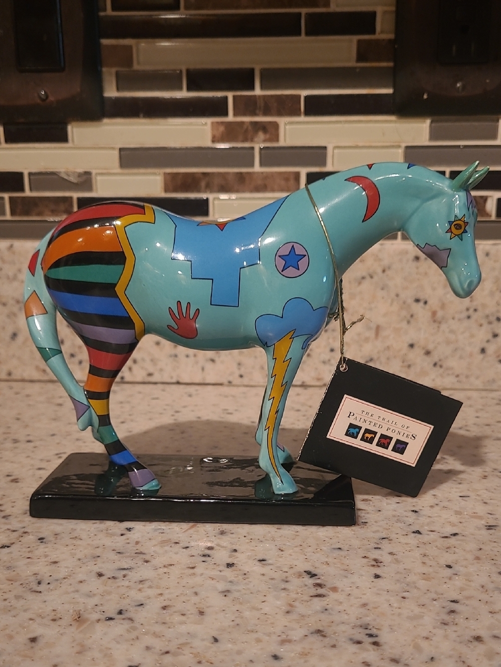 Turquoise Decorative Horse Figurine